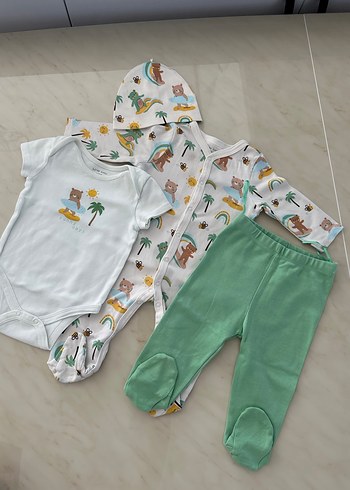 Bebek Erkek Pamuklu 4'lü Takım Yeşil - Görsel 2