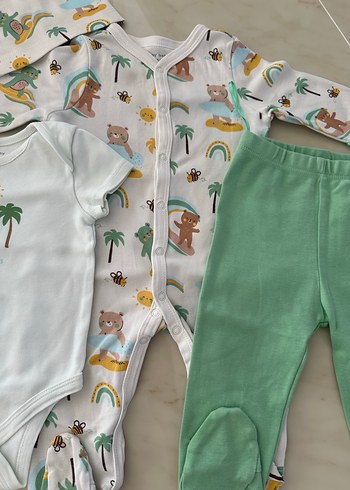 Bebek Erkek Pamuklu 4'lü Takım Yeşil - Görsel 5