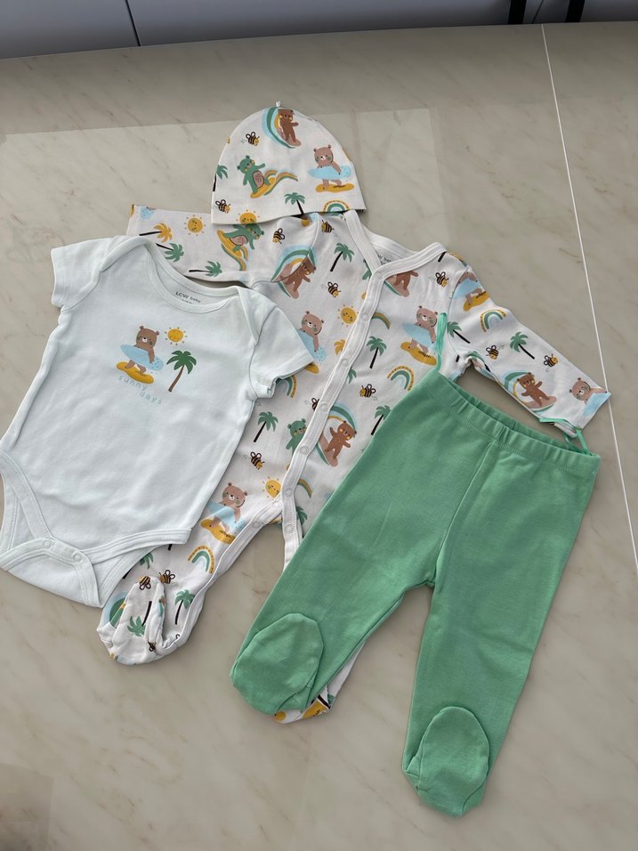 Bebek Erkek Pamuklu 4'lü Takım Yeşil - Görsel 2