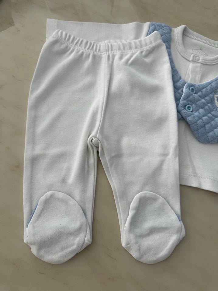 Bebek Erkek Nakışlı Triko Yelek Takımı - Görsel 5