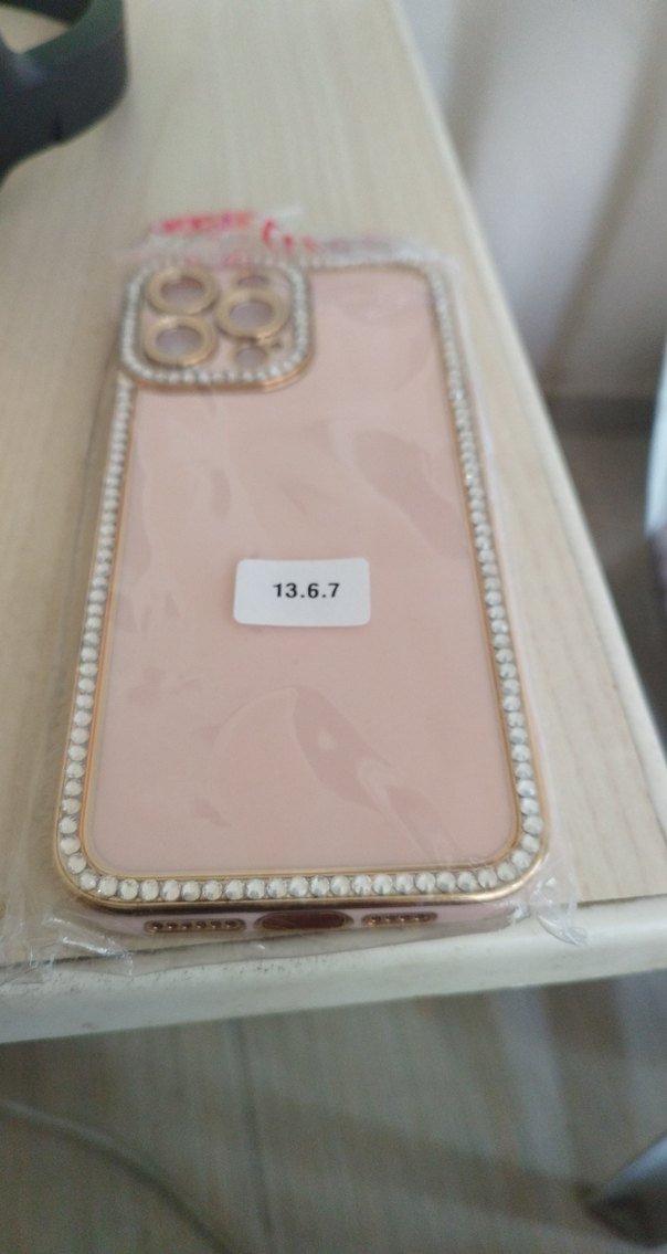 Pembe Payetli Bohem Telefon Kılıfı 13 pro - Görsel 3