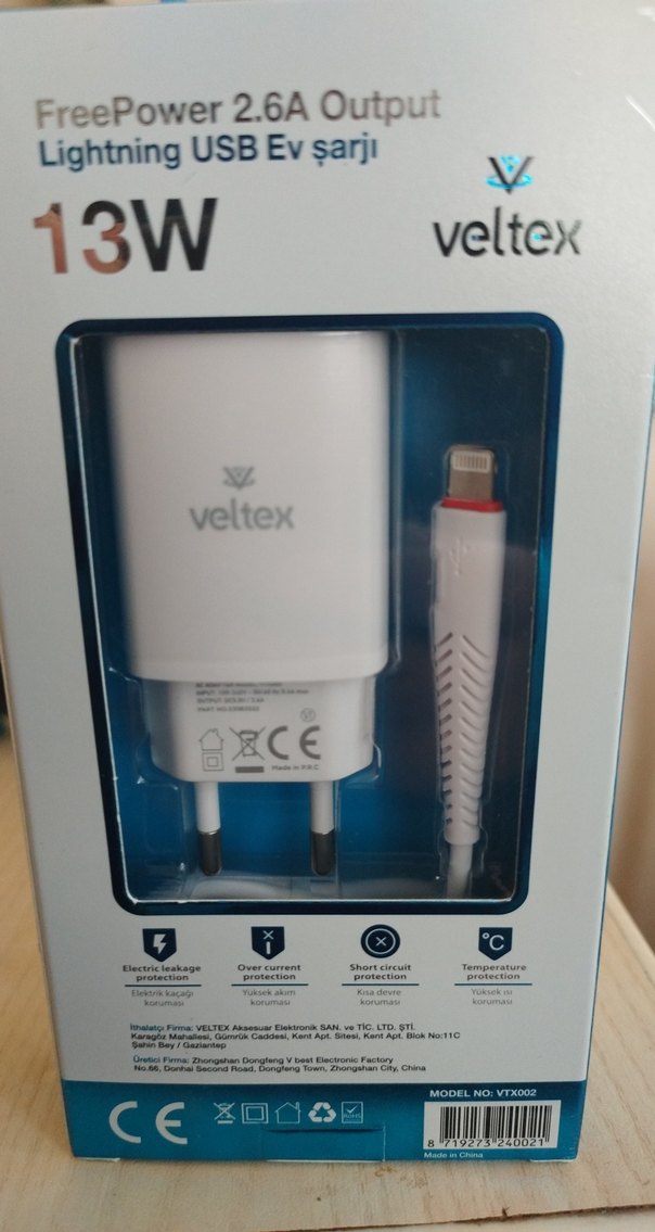 Veltex 13W Beyaz Lightning USB Şarj Cihazı - Görsel 4