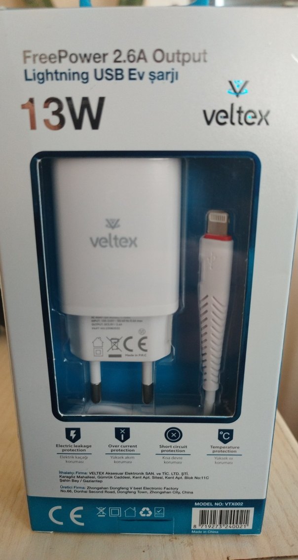 Veltex 13W Beyaz Lightning USB Şarj Cihazı - Görsel 3