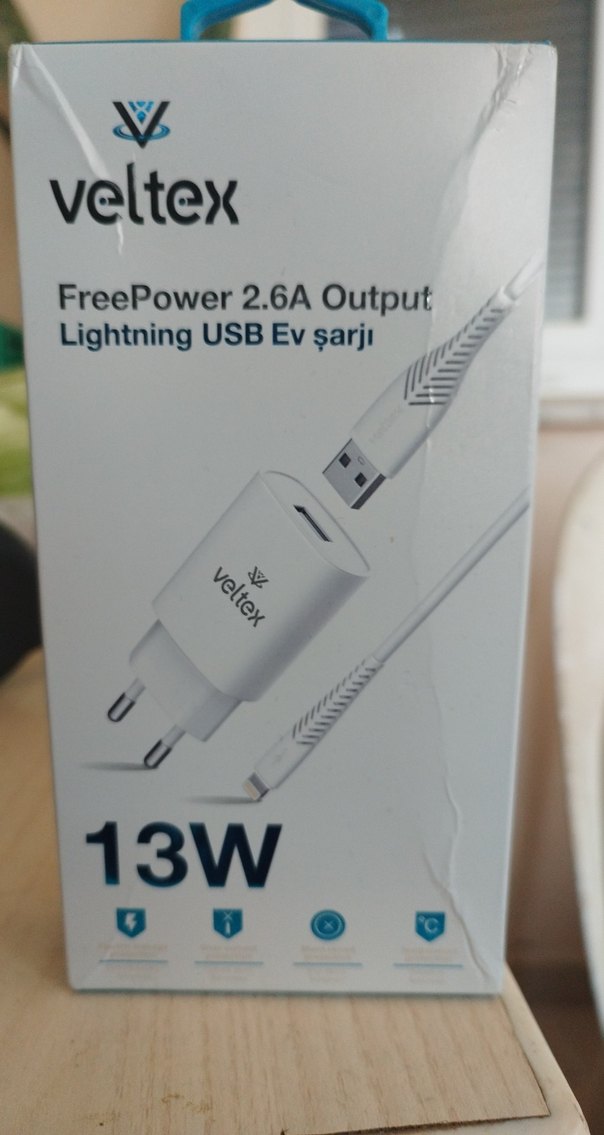 Veltex 13W Lightning USB Ev Şarjı Beyaz - Görsel 2
