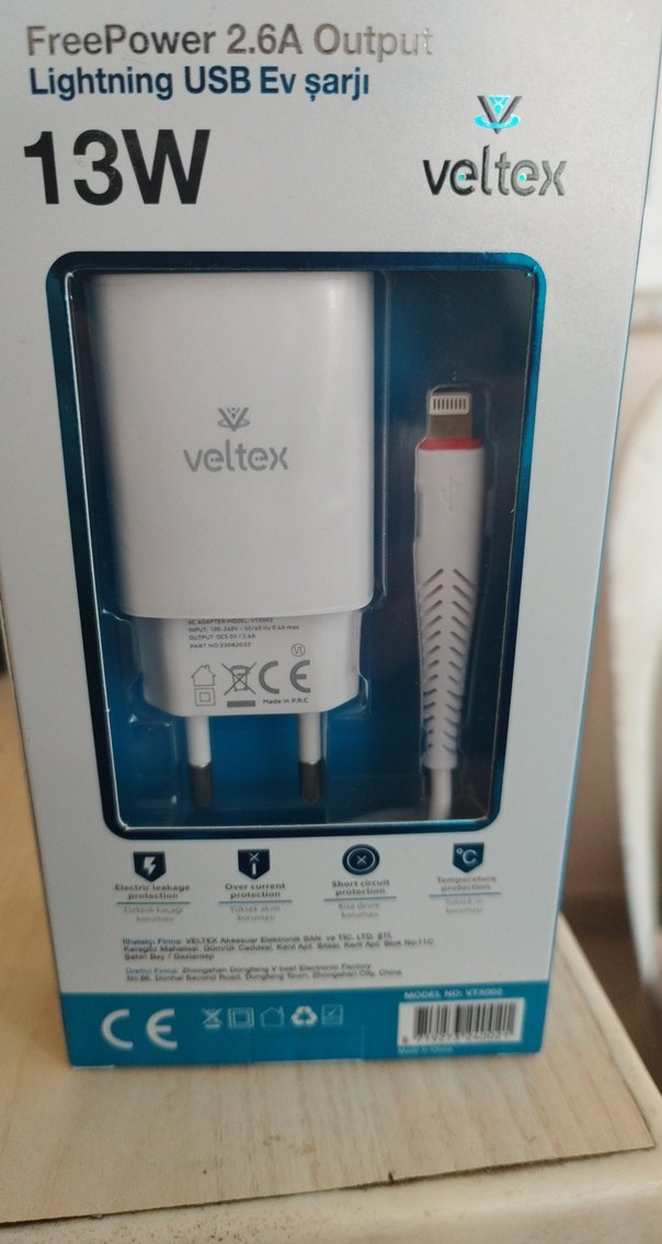 Veltex 13W Lightning USB Ev Şarjı Beyaz - Görsel 4