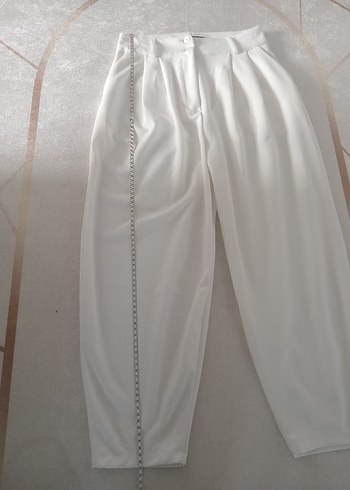 More Moss kırık beyaz yüksek bel şalvar kesim - Görsel 5