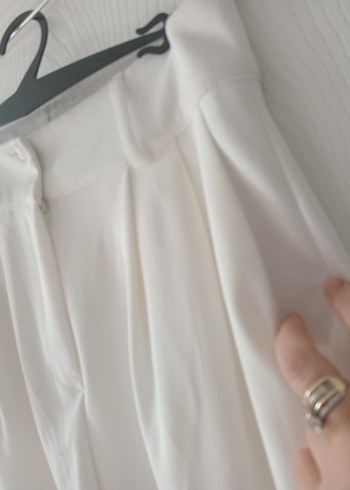 More Moss kırık beyaz yüksek bel şalvar kesim - Görsel 3