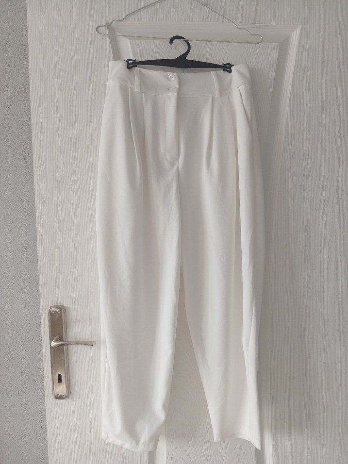 More Moss kırık beyaz yüksek bel şalvar kesim - Görsel 2