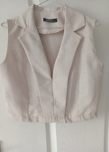 Bej Keten V yaka - Görsel 4