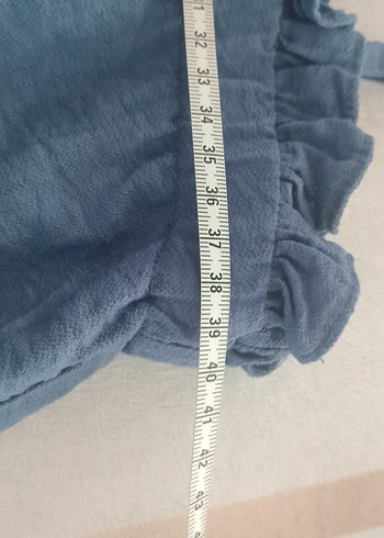 Kadın koyu indigo mavi laciverte yakın Keten Midi Elbise - Görsel 6