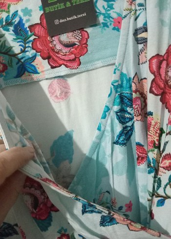 Ligralı pamuklu viskon kumaş XL beden - Görsel 6