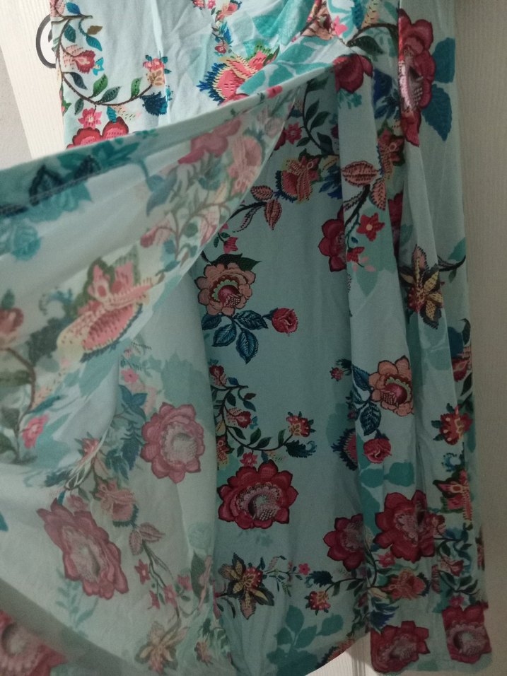 Ligralı pamuklu viskon kumaş XL beden - Görsel 5