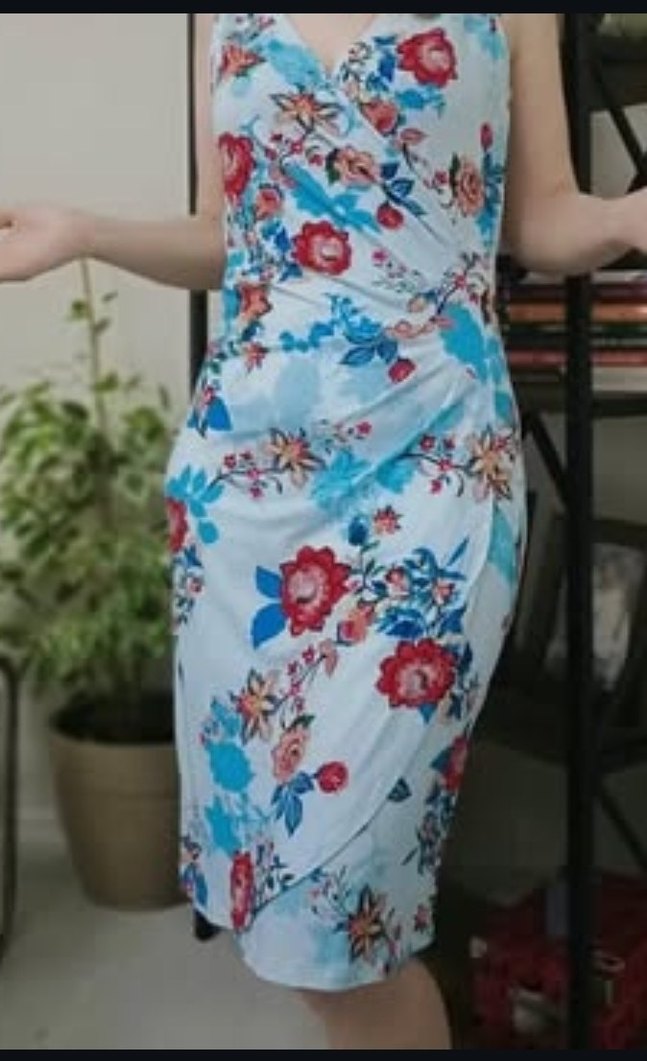 Ligralı pamuklu viskon kumaş XL beden - Görsel 2