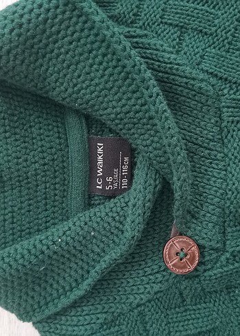 Yeşil Boğazlı Erkek çocuk Triko Kazak - Görsel 2