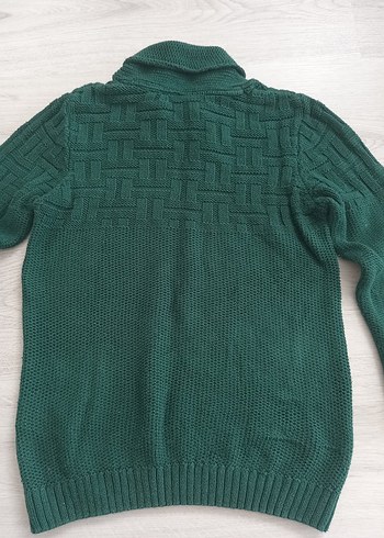 Yeşil Boğazlı Erkek çocuk Triko Kazak - Görsel 4