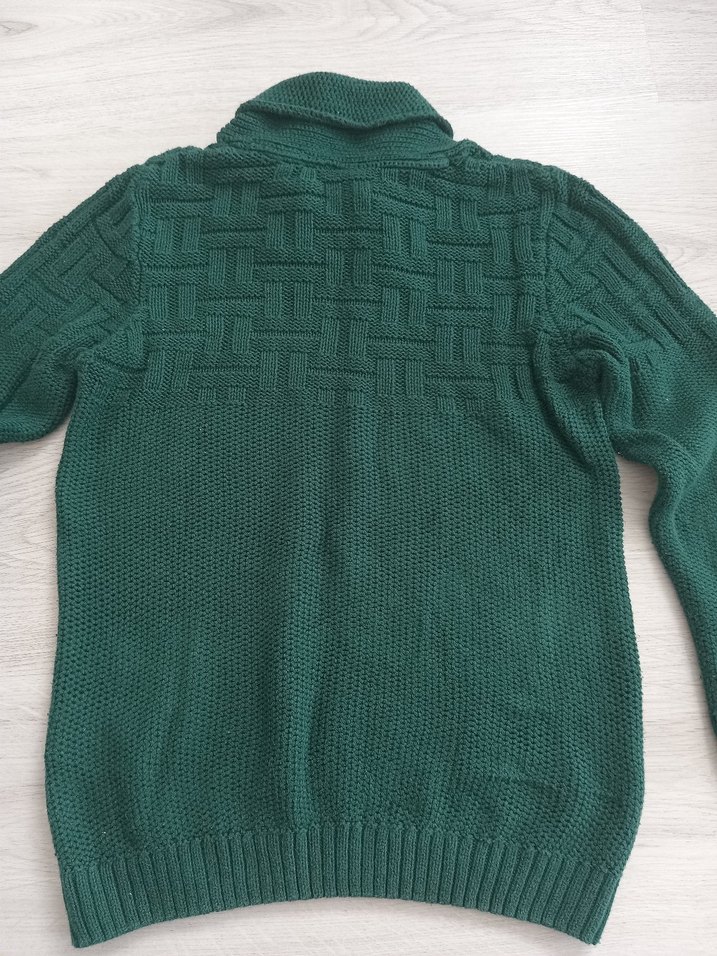 Yeşil Boğazlı Erkek çocuk Triko Kazak - Görsel 4