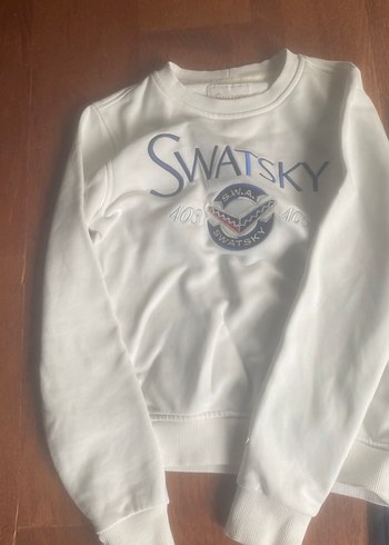 Diğer Swatsky Beyaz Baskılı Sweatshirt ve Siyah Eşofman Altı Takım