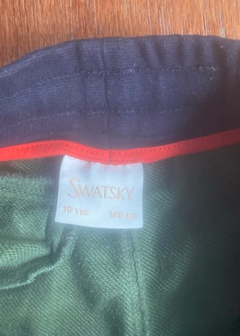 10 Yaş Beden yeşil Renk Swatsky Kemerli Haki Erkek Çocuk Eşofman Altı
