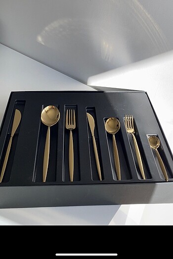 Elegant gold çatal kaşık bıçak seti
