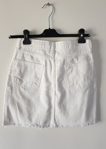 Beyaz Denim Mini Etek 36 - Görsel 2