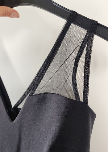 Siyah Mini V Yaka Kadın Abiye Elbise 34 beden - Görsel 3