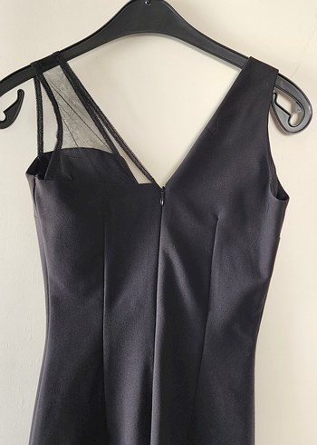 Siyah Mini V Yaka Kadın Abiye Elbise 34 beden - Görsel 2