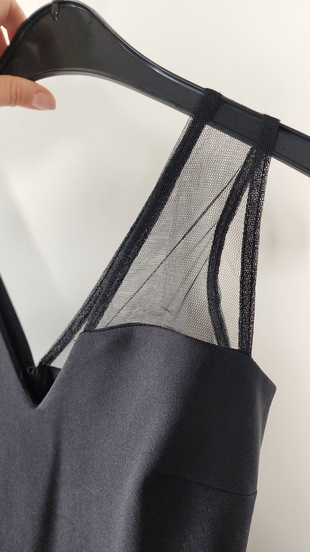 Siyah Mini V Yaka Kadın Abiye Elbise 34 beden - Görsel 3