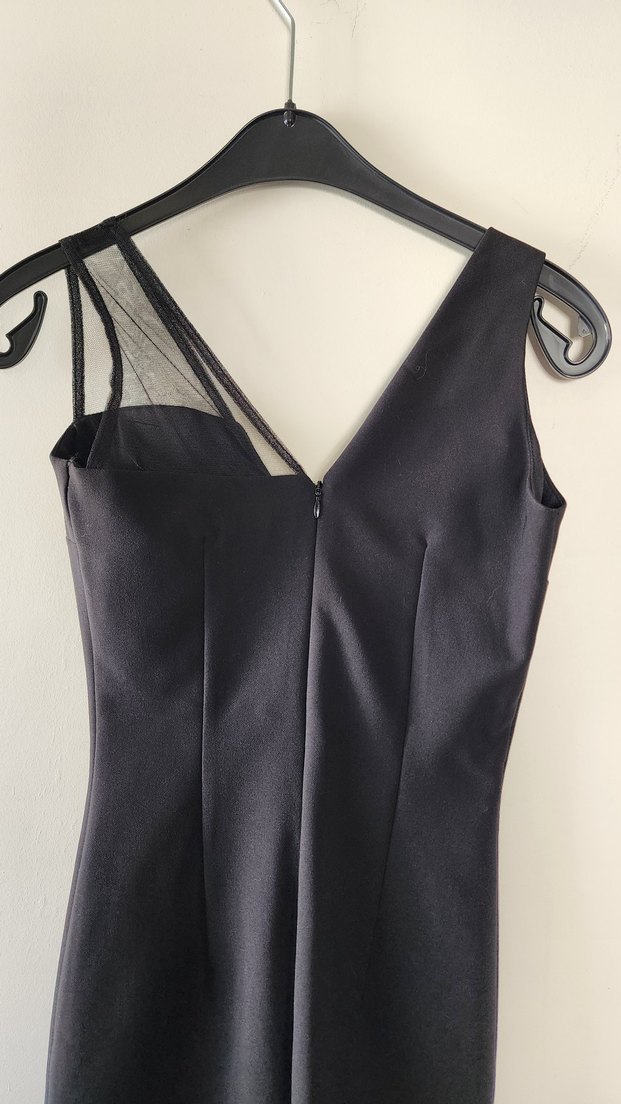 Siyah Mini V Yaka Kadın Abiye Elbise 34 beden - Görsel 2