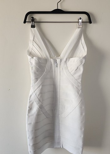 Beyaz Mini Bandaj Elbise XS - Görsel 2