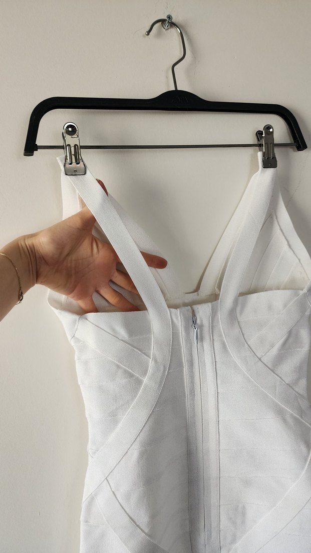 Beyaz Mini Bandaj Elbise XS - Görsel 3