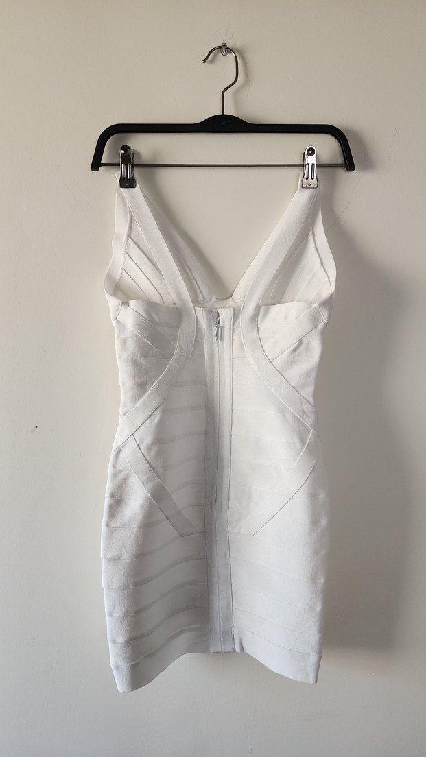 Beyaz Mini Bandaj Elbise XS - Görsel 2
