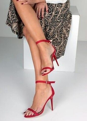 Kırmızı Süet Kadın Ayakkabı