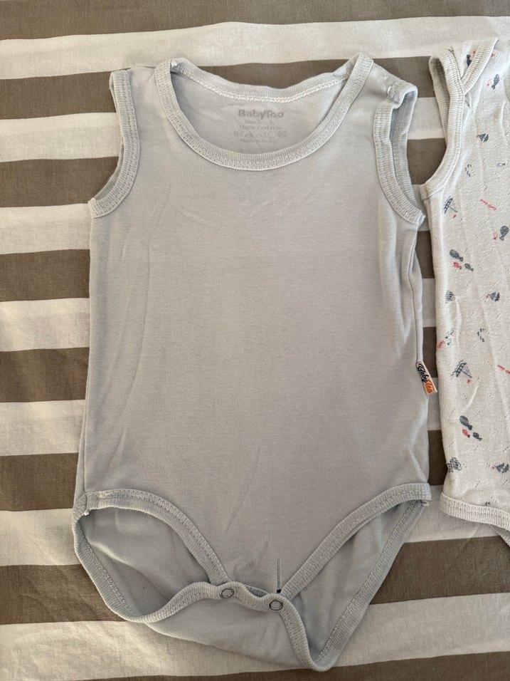 3'lü Bebek Erkek Askılı Pamuklu Body - Görsel 2