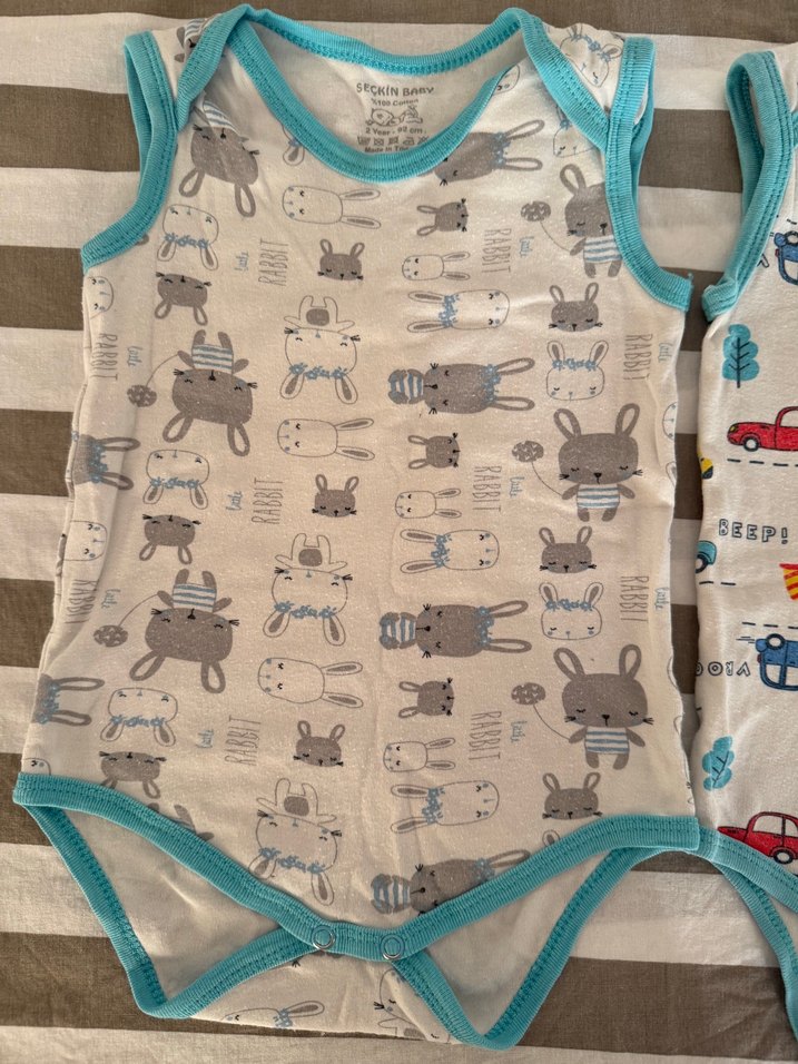 Erkek Bebek Çok Renkli Askısız Body - Görsel 3