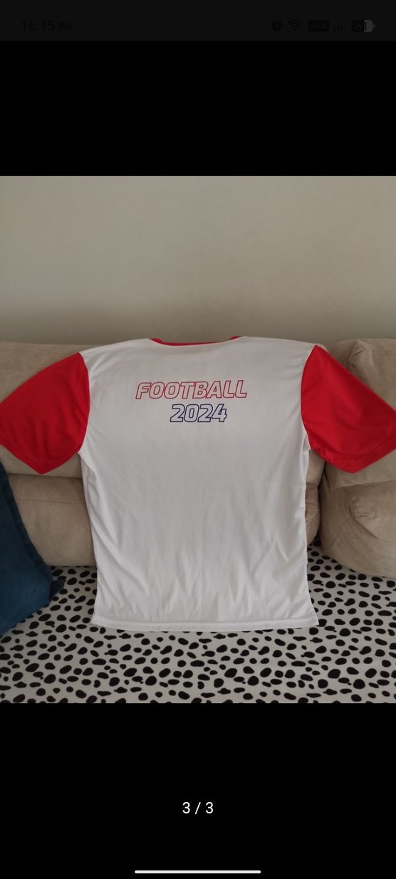 Kırmızı Beyaz Baskılı Erkek Tişört - Görsel 3