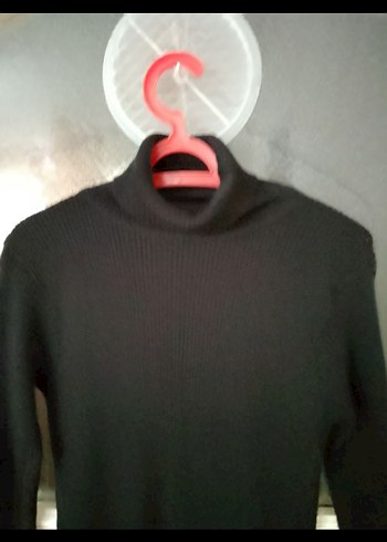 Uzun Kollu Siyah Boğazlı Uzun Elbise - Görsel 2