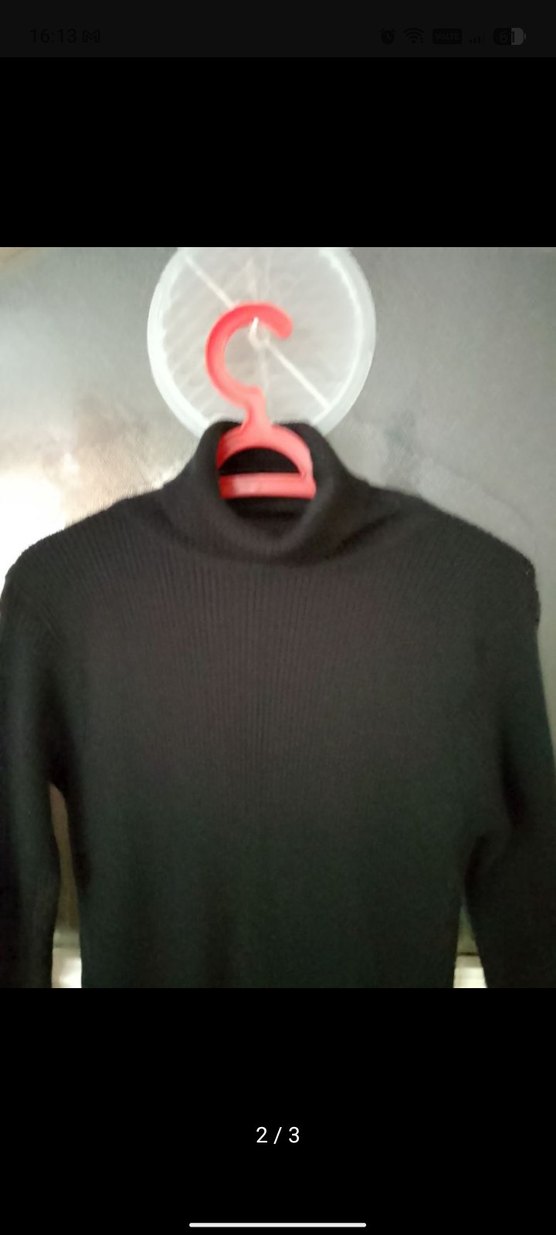 Uzun Kollu Siyah Boğazlı Uzun Elbise - Görsel 2