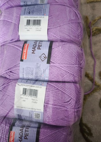ören bayan mor Pastel Baskılı Yün İplik - Görsel 3