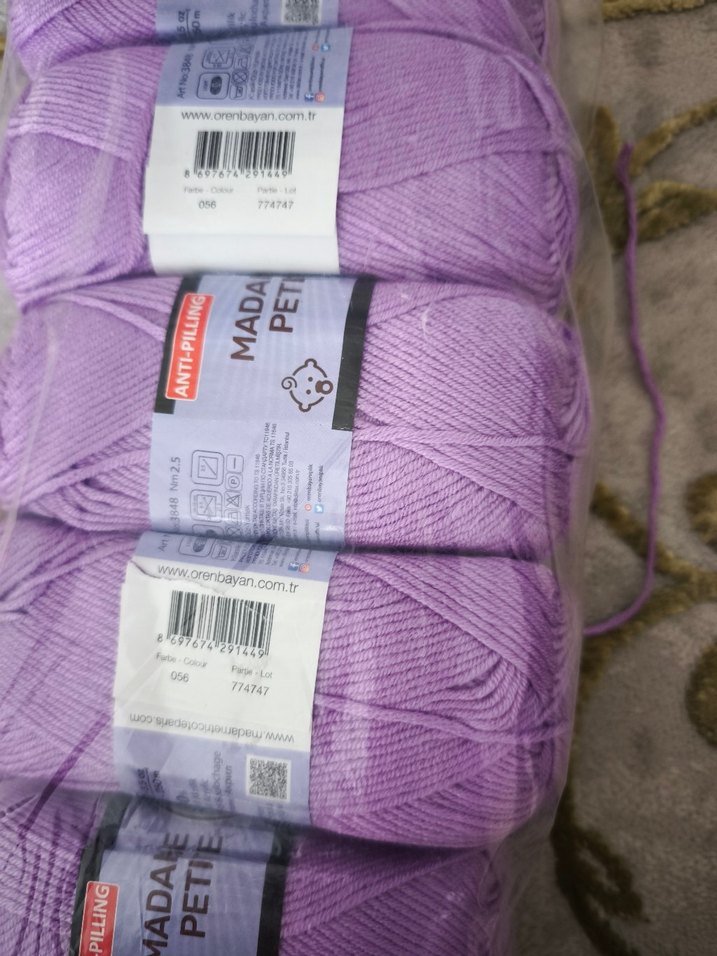 ören bayan mor Pastel Baskılı Yün İplik - Görsel 3