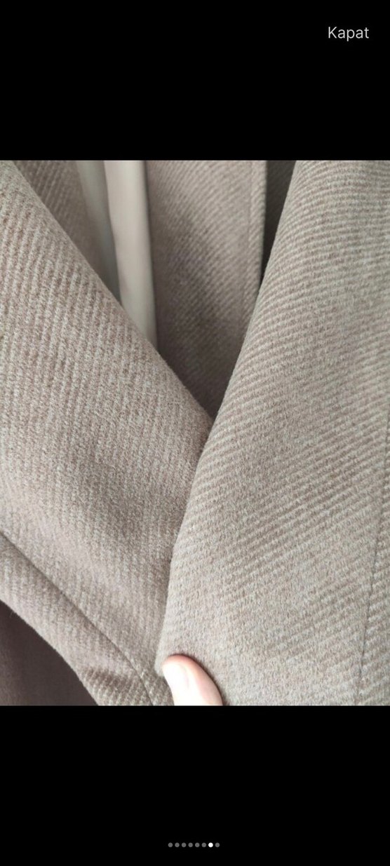 Bej Süet Kadın Uzun Kemerli Kaban - Görsel 3