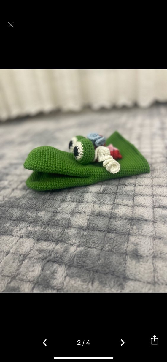 Renkli Yeşil Örme Kukla Oyuncak - Görsel 2