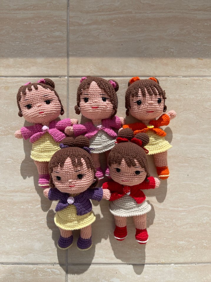 Renkli El Örgüsü Bebek Seti - Görsel 3