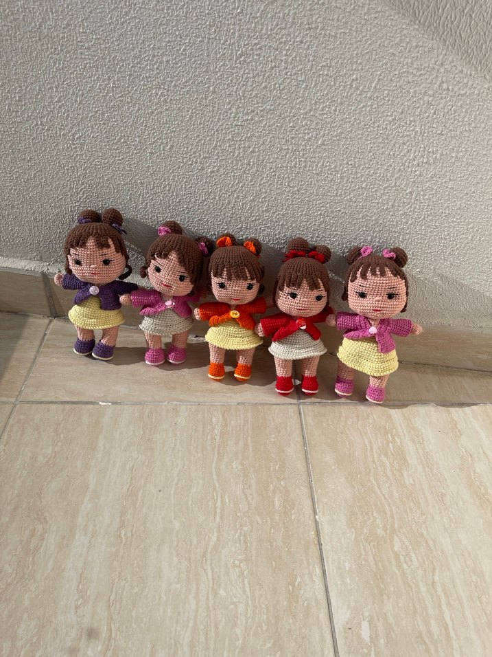 Renkli El Örgüsü Bebek Seti - Görsel 2