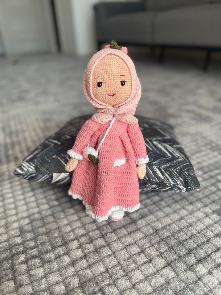 Pembe Örgü Bebek Oyuncak - Görsel 2