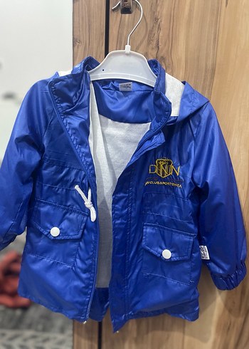 Parlak Mavi Kapüşonlu Erkek Çocuk Ceketi - Görsel 2