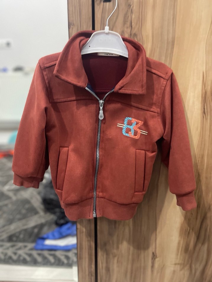 Kahverengi Fermuarlı Erkek Çocuk Polar Ceket - Görsel 2