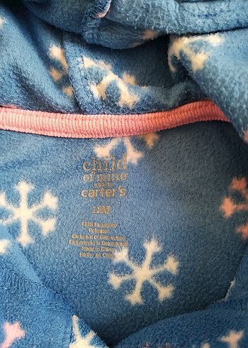 Kapüşonlu Bebek Kız Tulumu 12 ay carters - Görsel 3