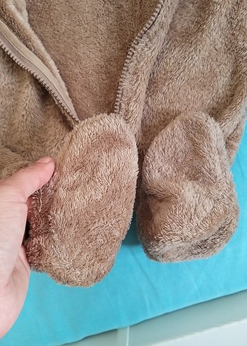 Kahverengi Peluş Bebek Tulumu - Görsel 4