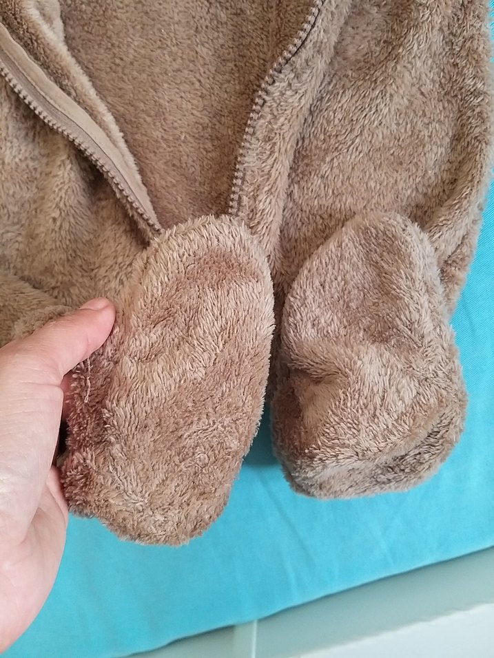 Kahverengi Peluş Bebek Tulumu - Görsel 4