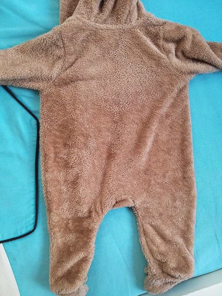 Kahverengi Peluş Bebek Tulumu - Görsel 5